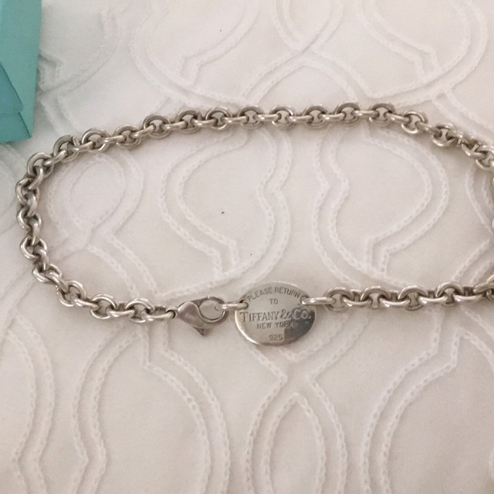 Tiffany & Co. Silver Link Necklace with Round Tag